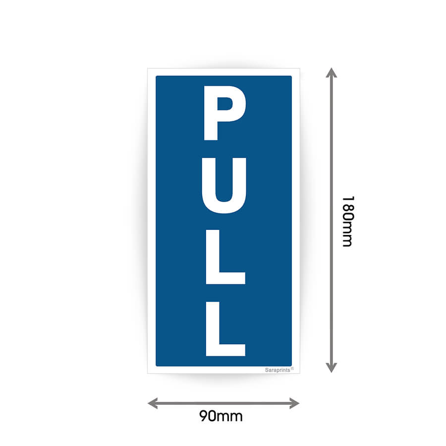 Push Pull Sign Blue Sticker