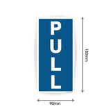 Push Pull Sign Blue Sticker
