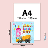 Vibrant Vehicle Birthday Cards for Kids (Ages 1-15)