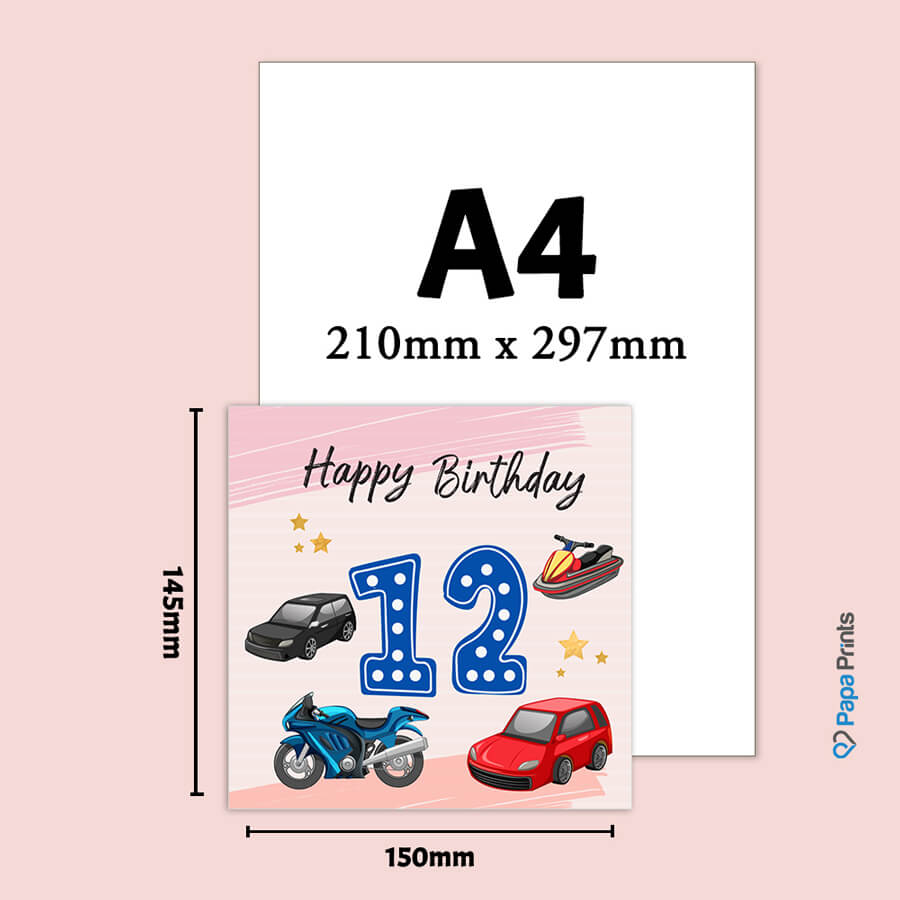 Vibrant Vehicle Birthday Cards for Kids (Ages 1-15)