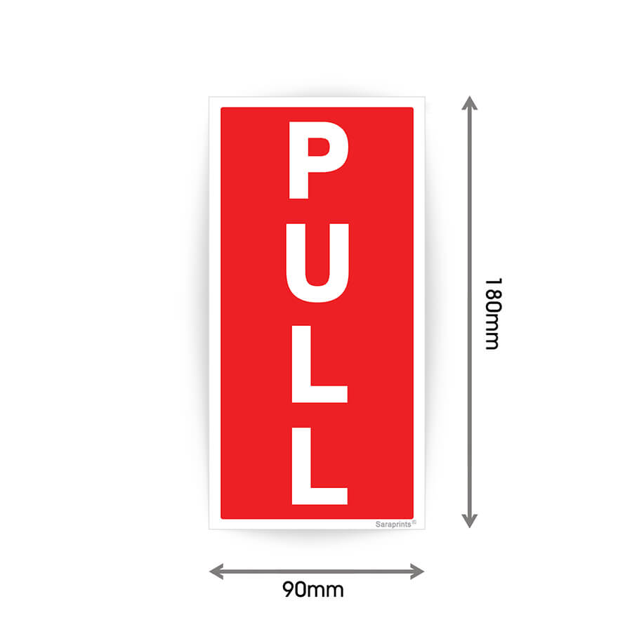 Push Pull Sign Red Sticker