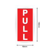 Push Pull Sign Red Sticker