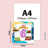 Vibrant Vehicle Birthday Cards for Kids (Ages 1-15)