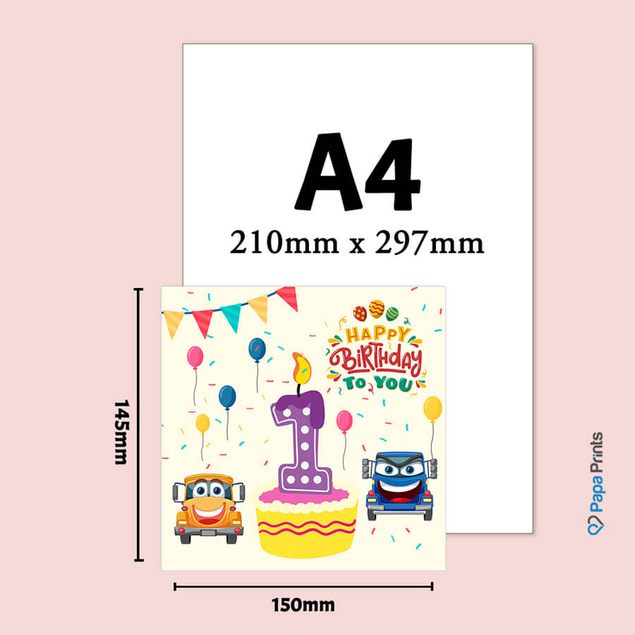 Vibrant Vehicle Birthday Cards for Kids (Ages 1-15)