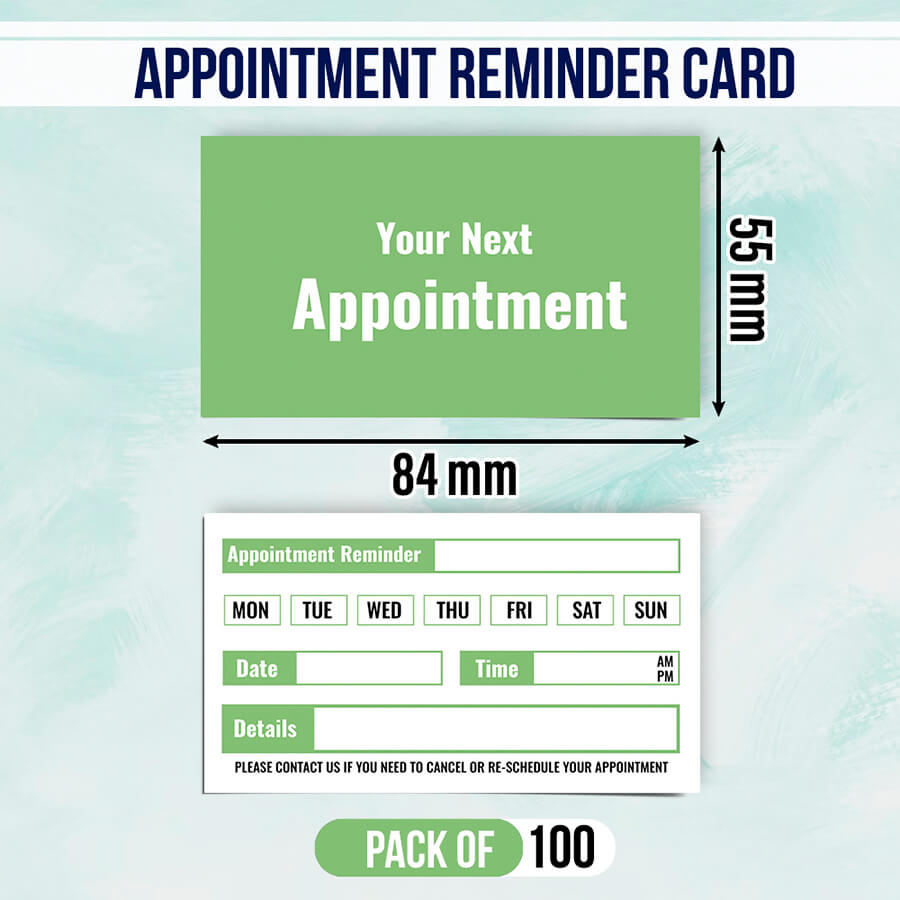 Stay On Track with Our Custom Appointment Reminder Cards
