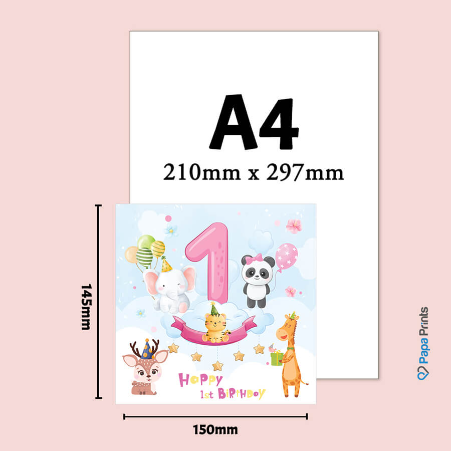 Animal Theme 1st Birthday Card For Boy And Girl