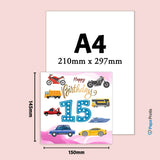Vibrant Vehicle Birthday Cards for Kids (Ages 1-15)