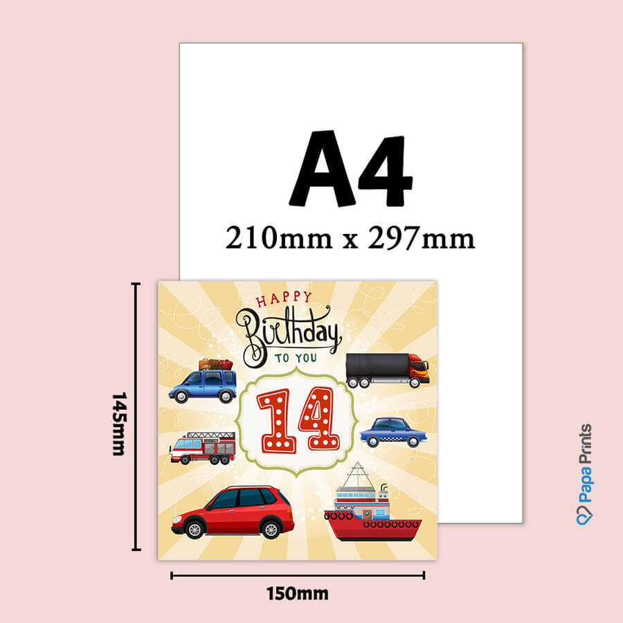 Vibrant Vehicle Birthday Cards for Kids (Ages 1-15)