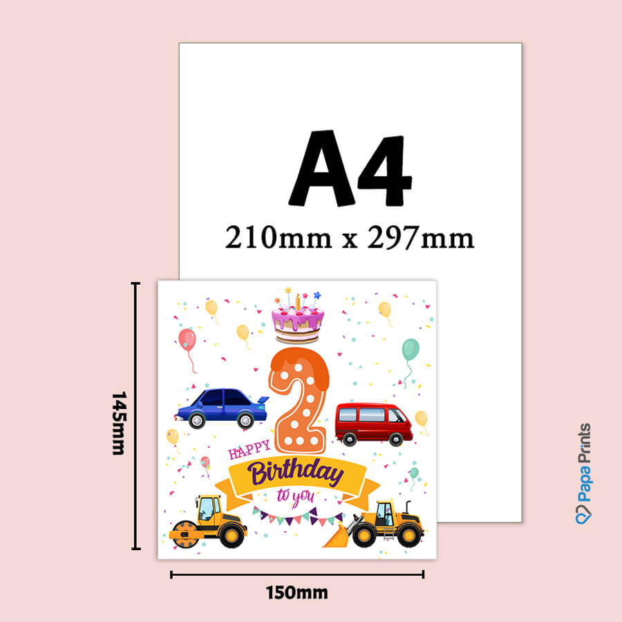 Vibrant Vehicle Birthday Cards for Kids (Ages 1-15)