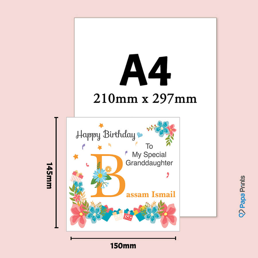 Personalised Initial Birthday Cards with Envelopes (A-Z)
