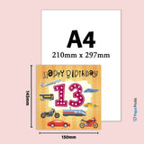 Vibrant Vehicle Birthday Cards for Kids (Ages 1-15)