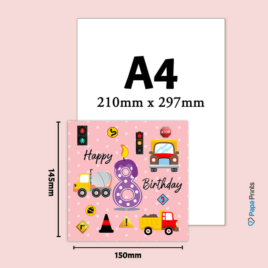 Vibrant Vehicle Birthday Cards for Kids (Ages 1-15)