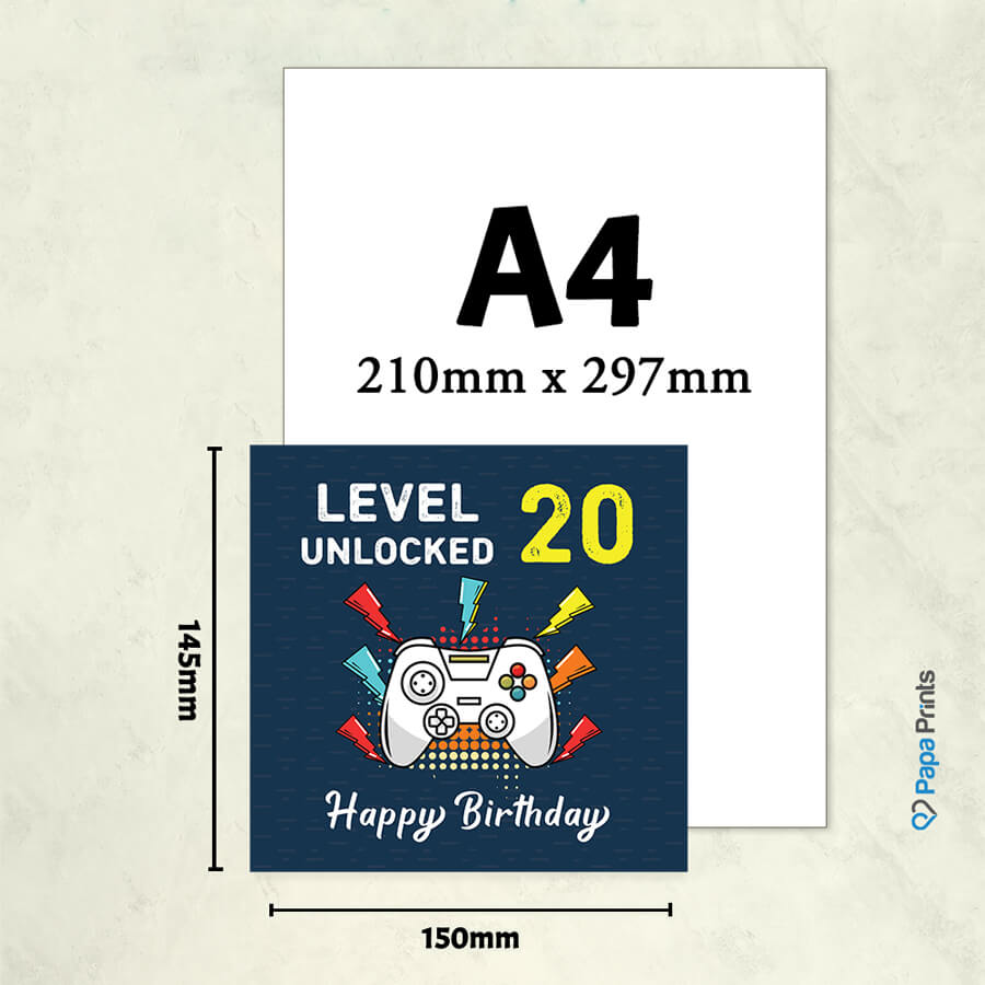 Happy Birthday: Level Unlocked Video Gaming Controller Greeting Card - Ages 6 to 50