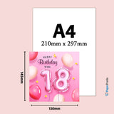 18th Birthday Greeting Card With Envelopes