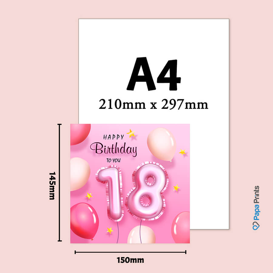 18th Birthday Greeting Card With Envelopes