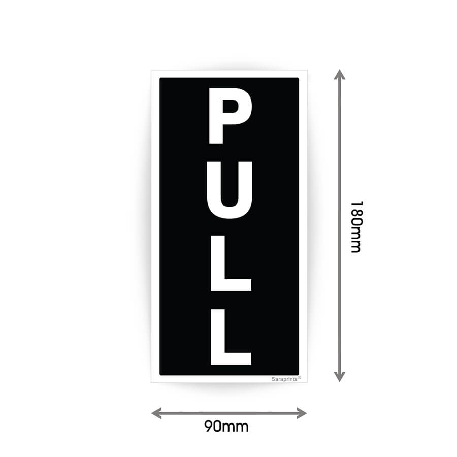 Push Pull Sign Black Sticker