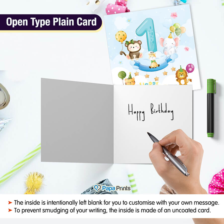 Animal Theme 1st Birthday Card For Boy And Girl