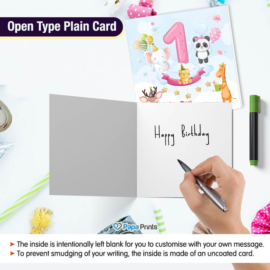 Animal Theme 1st Birthday Card For Boy And Girl