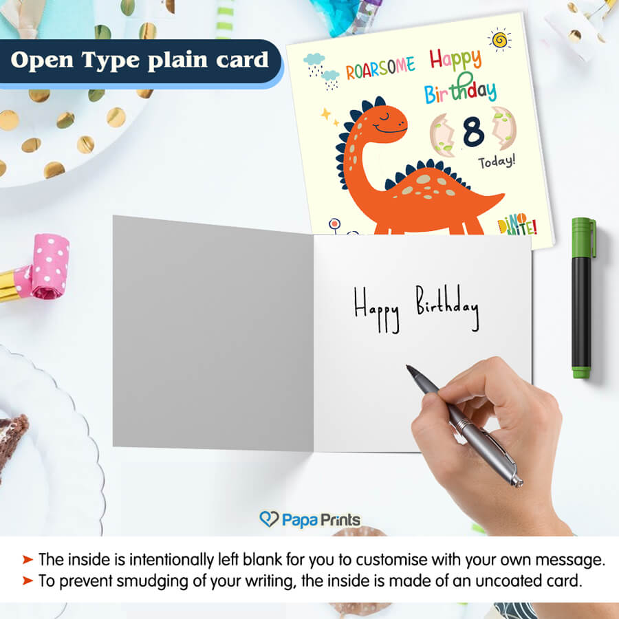 Dino-mite Birthday Wishes Age Greeting Card