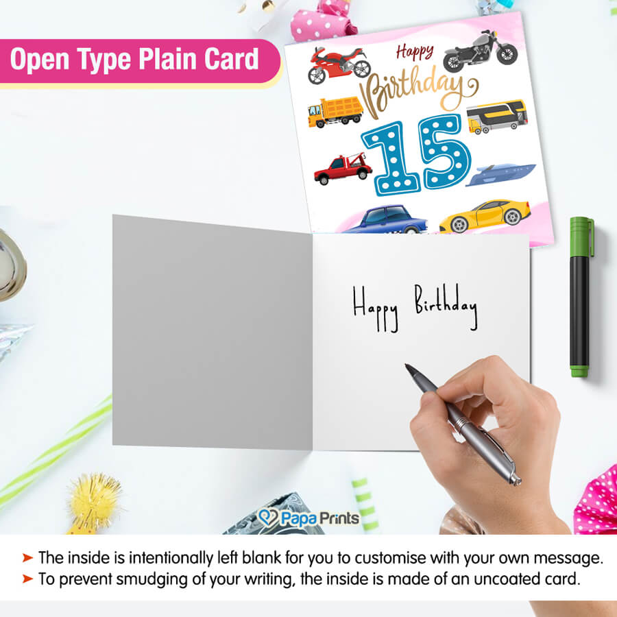 Vibrant Vehicle Birthday Cards for Kids (Ages 1-15)