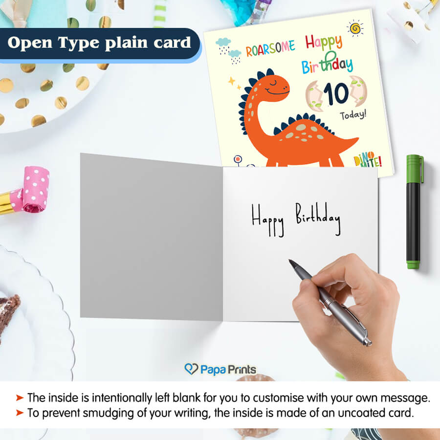 Dino-mite Birthday Wishes Age Greeting Card