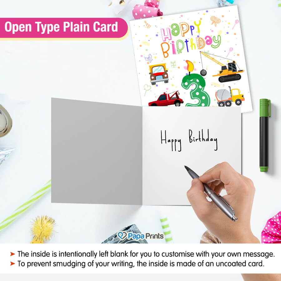 Vibrant Vehicle Birthday Cards for Kids (Ages 1-15)