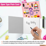 Vibrant Vehicle Birthday Cards for Kids (Ages 1-15)