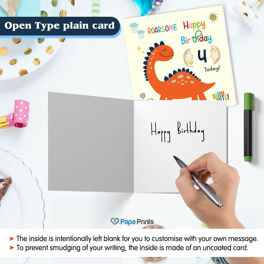 Dino-mite Birthday Wishes Age Greeting Card