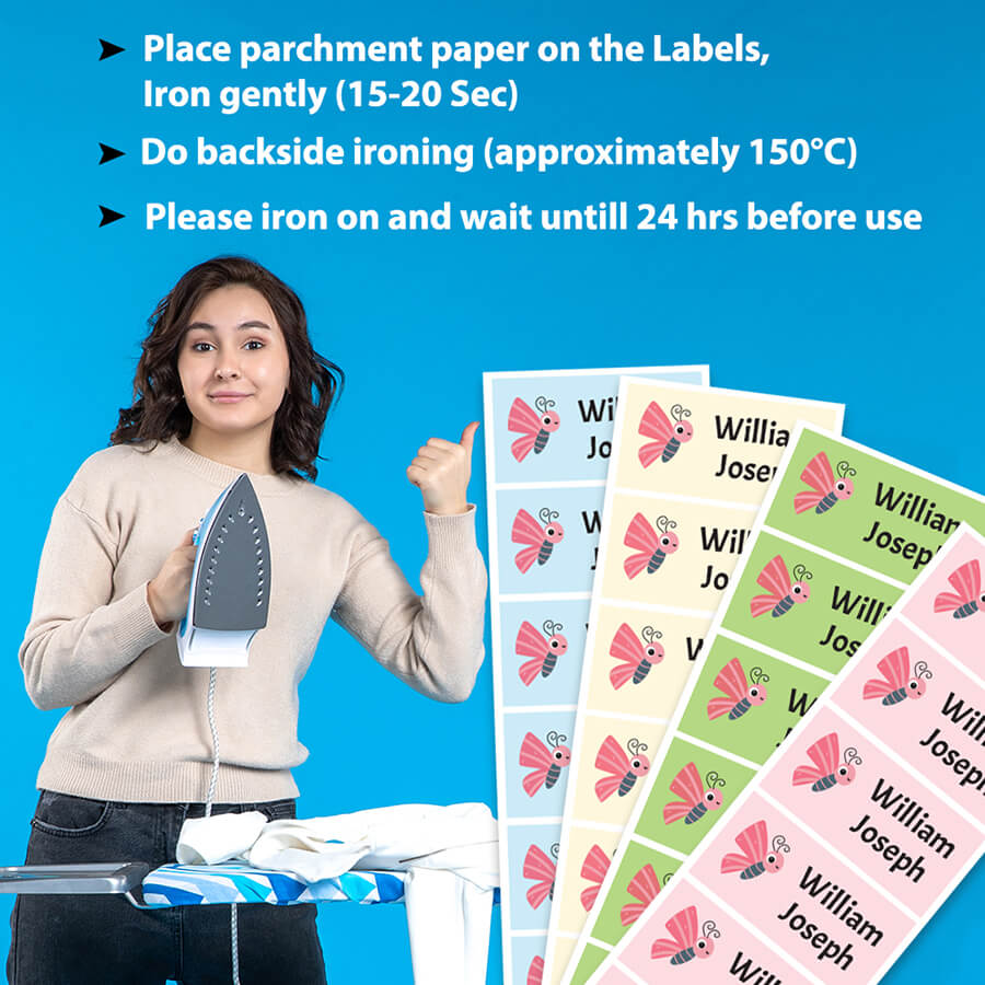 Iron-on labels for fabric