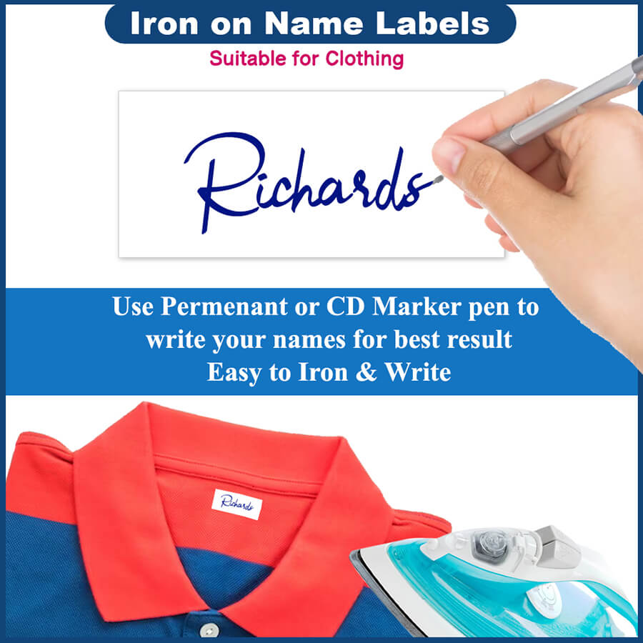 Iron-on labels for making everyday items special