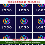 Personalised Logo Stickers - Square - White Vinyl & Transparent Stickers