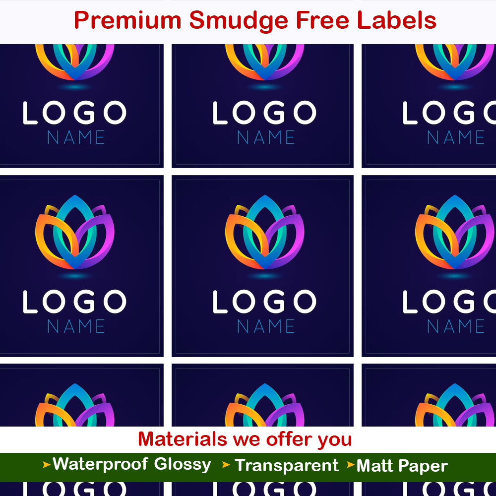 Personalised Logo Stickers - Square - White Vinyl & Transparent Stickers