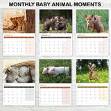 Cute baby animal calendar with UK bank holidays 2026