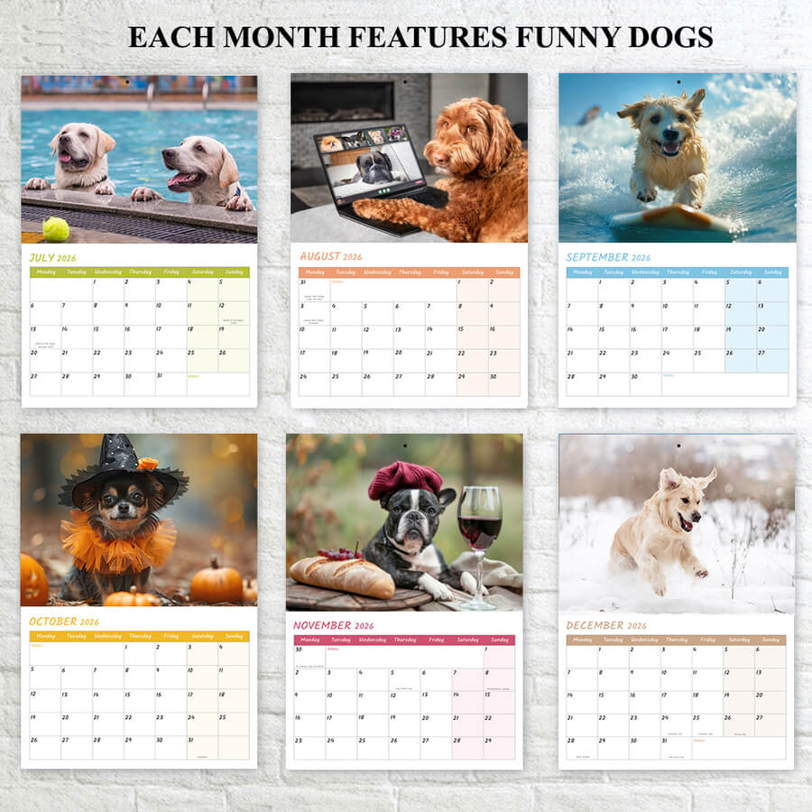 12-Month Crazy Canines 2025 Calendar