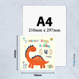 Dino-mite Birthday Wishes Age Greeting Card