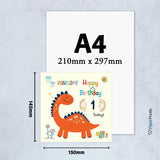 Dino-mite Birthday Wishes Age Greeting Card