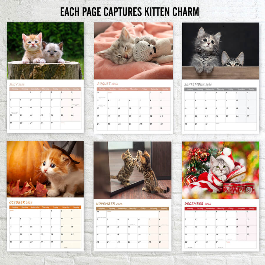 A3 Kittens Wall Calendar 2026 – 12-Month
