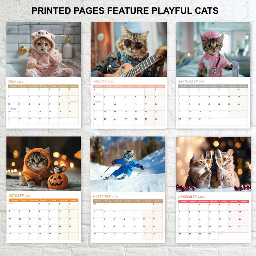 2026 A3 Cat Calendar UK