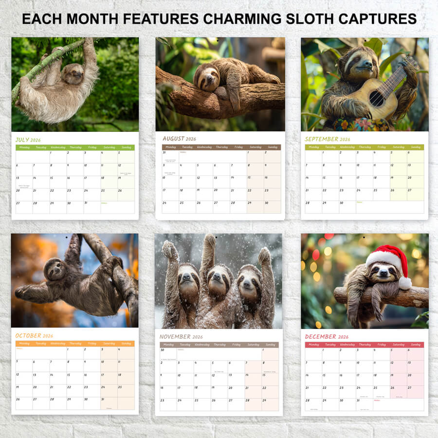 sloth calendar