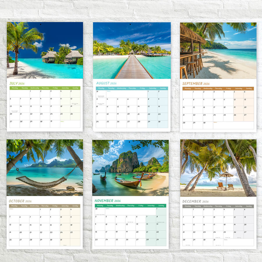 tropical paradise calendar UK