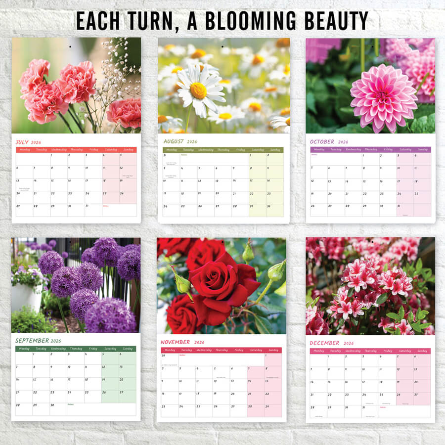 Garden Calendar 2026 UK with Flowers