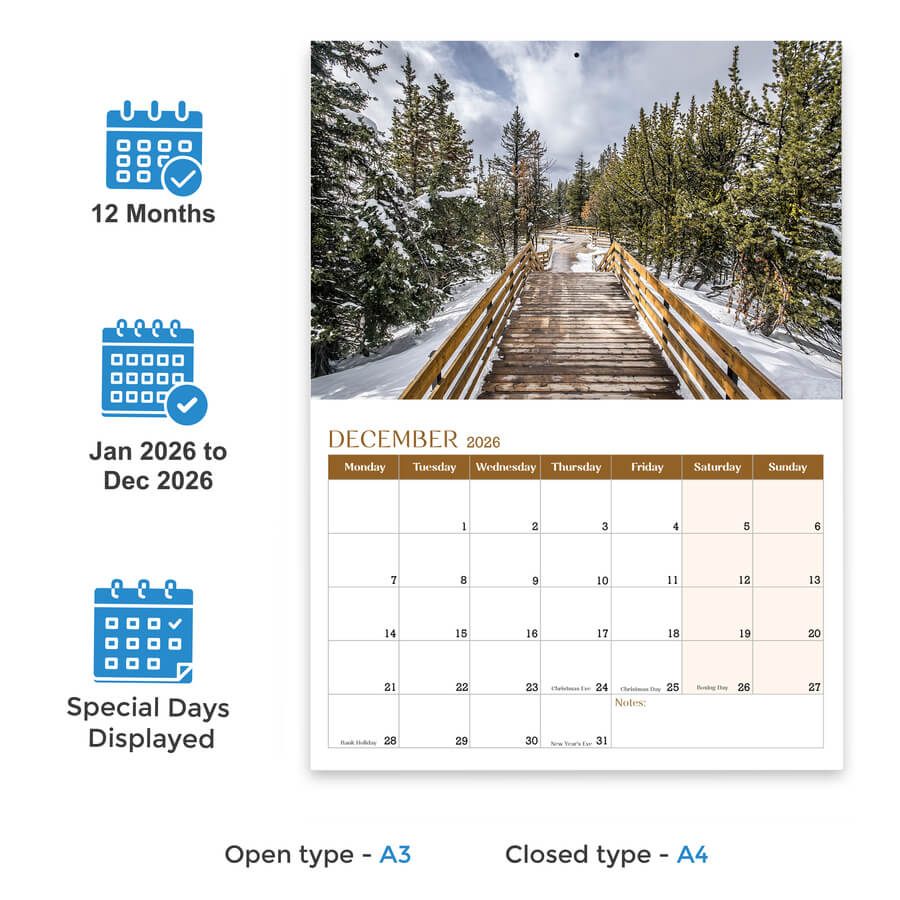 Pathway wall calendar
