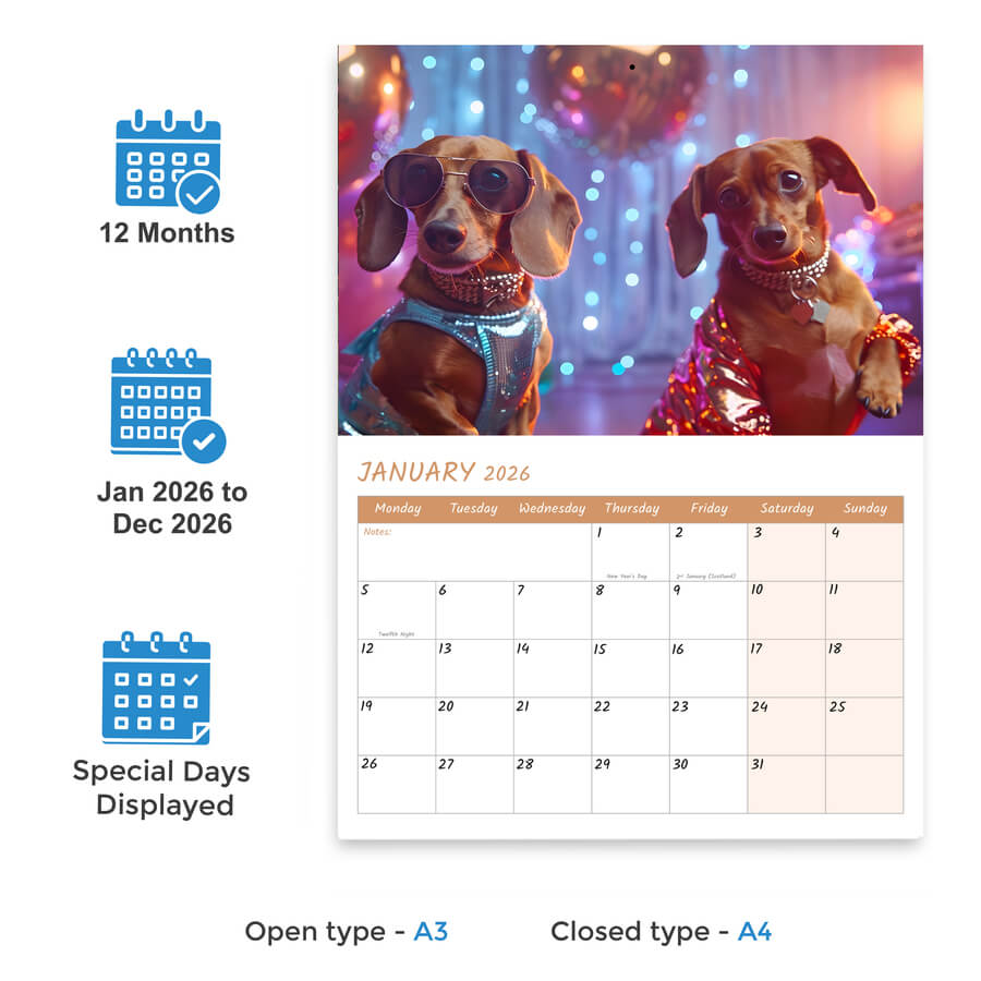 Dachshund Dog Calendar