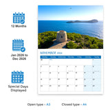 Beach and Sea Calendar 2026