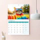 A3 Funny Cat Selfie Calendar 2026 UK