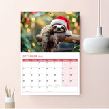 A3 wall calendar 2026 featuring adorable sloths