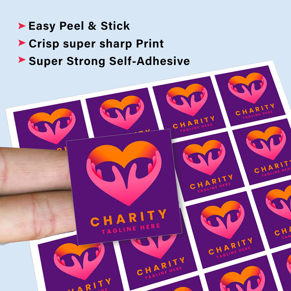 Personalised Logo Stickers - Square - White Vinyl & Transparent Stickers