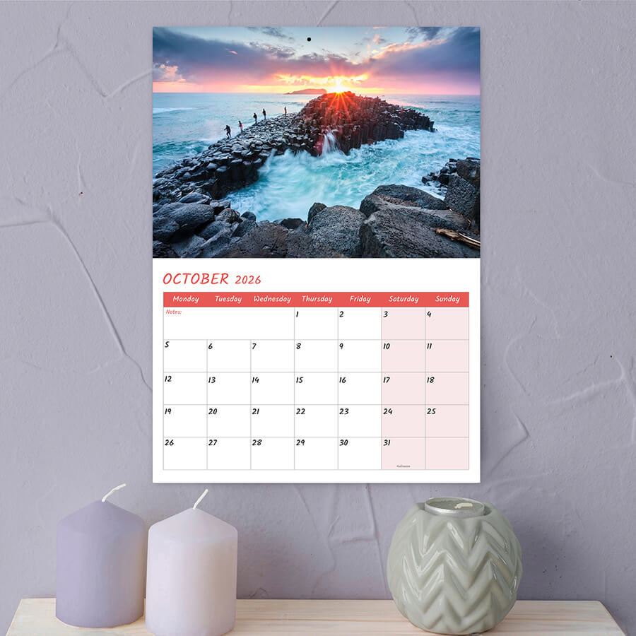 Ocean View 2026 Wall Calendar