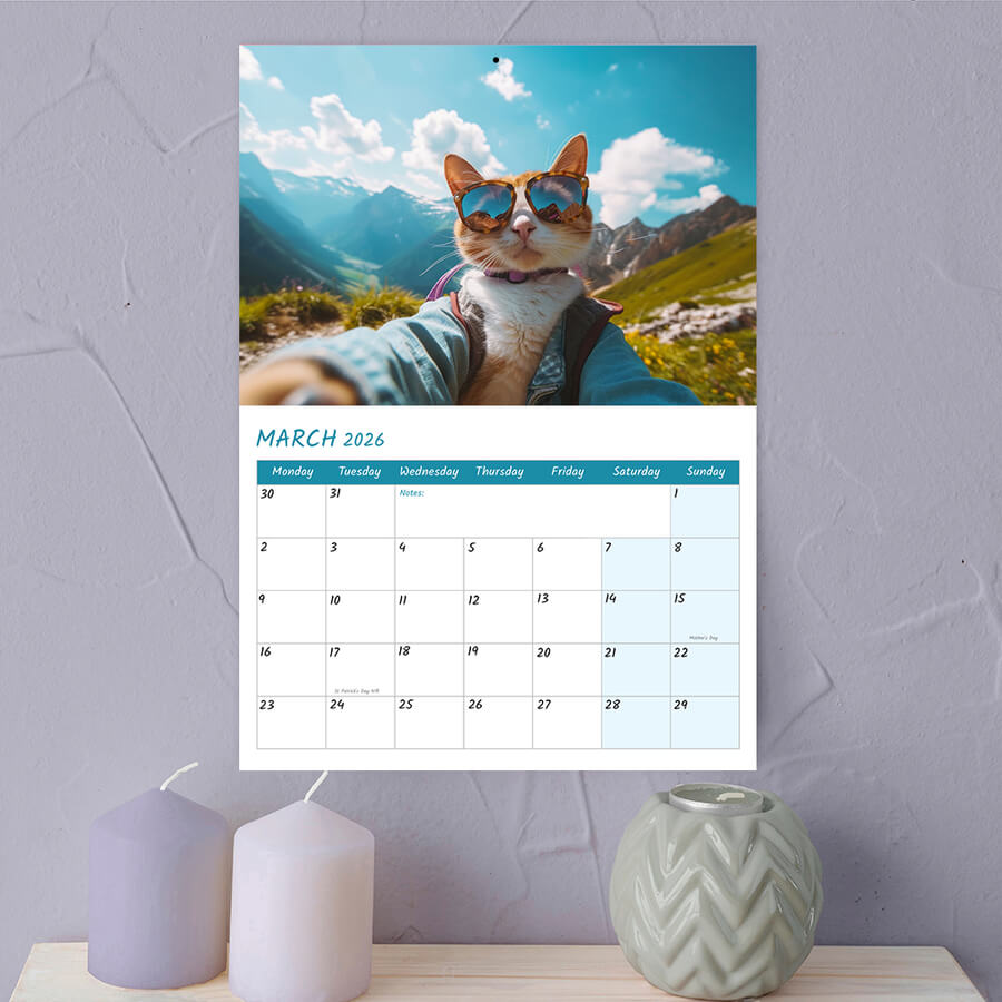 Cats Posing Selfie Calendar 2026