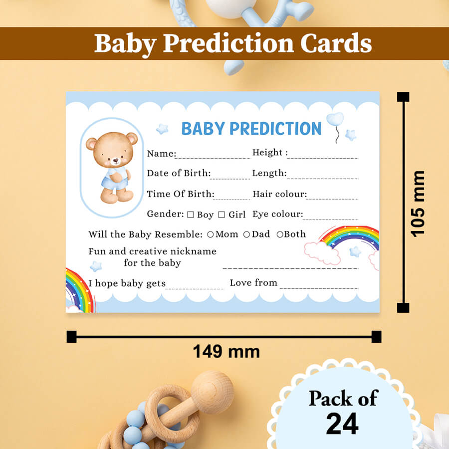 Teddy Bear Baby Prediction Cards - Set of 24